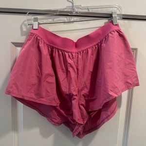 Free People Movement pink ruffle shorts